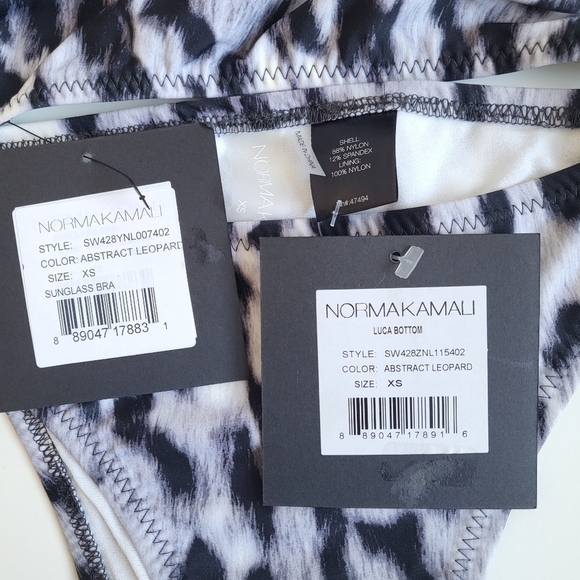 New Norma Kamali Sunglass Bikini Bra & Luca Bottoms In Abstract Leopard NWT XS - Picture 16 of 16